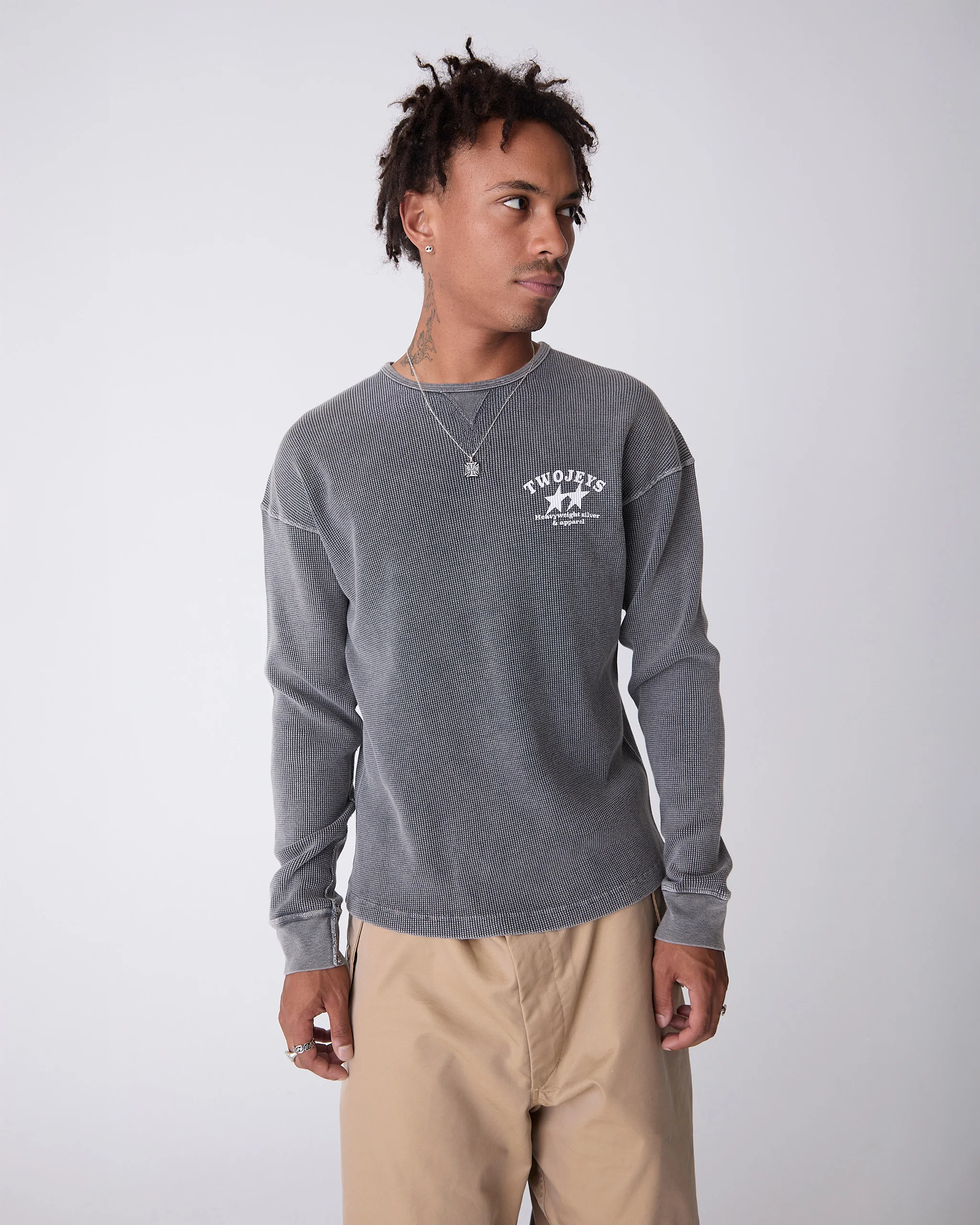 Antracita Basic Waffle Long Sleeve - Twojeys